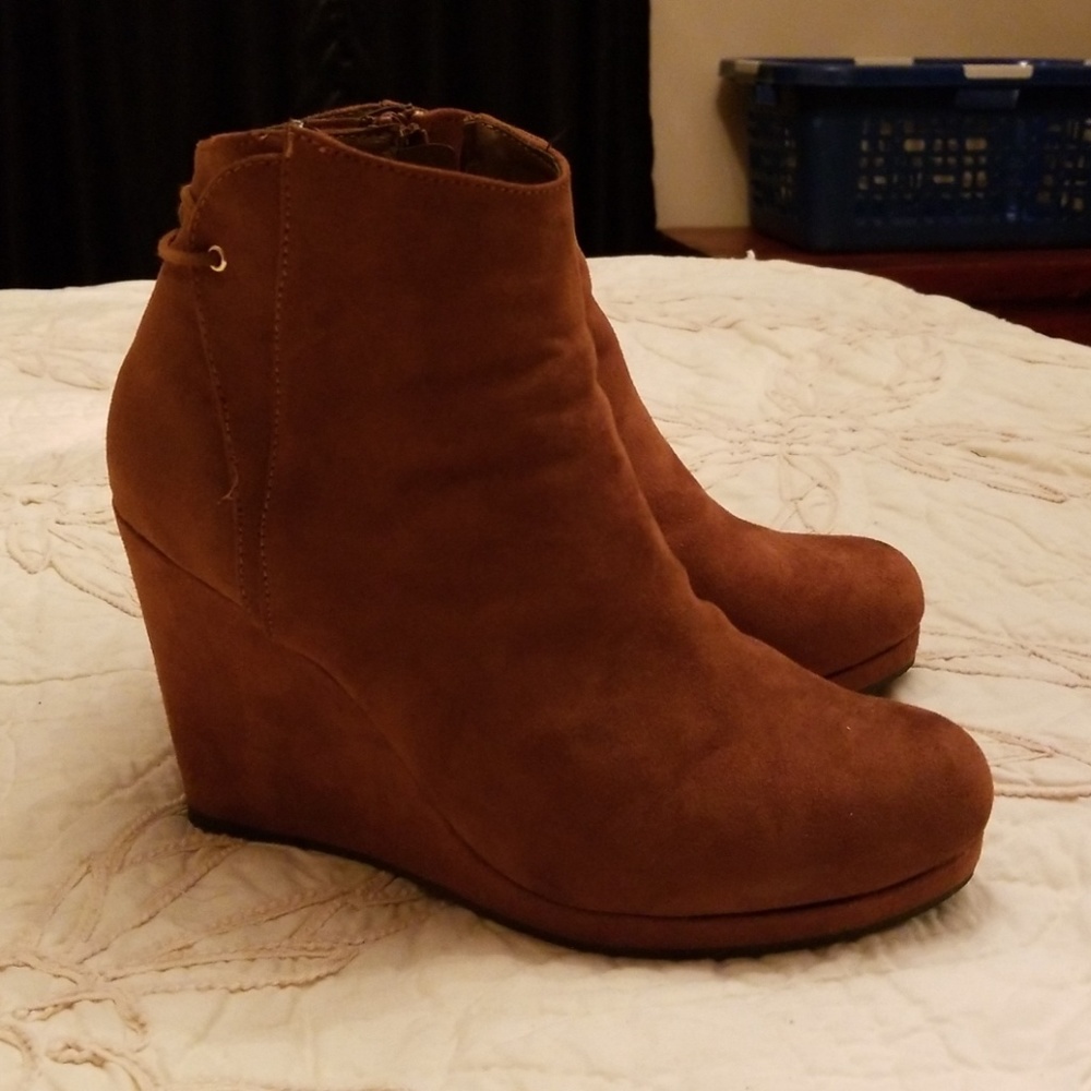 Wedge booties. Excellent condition